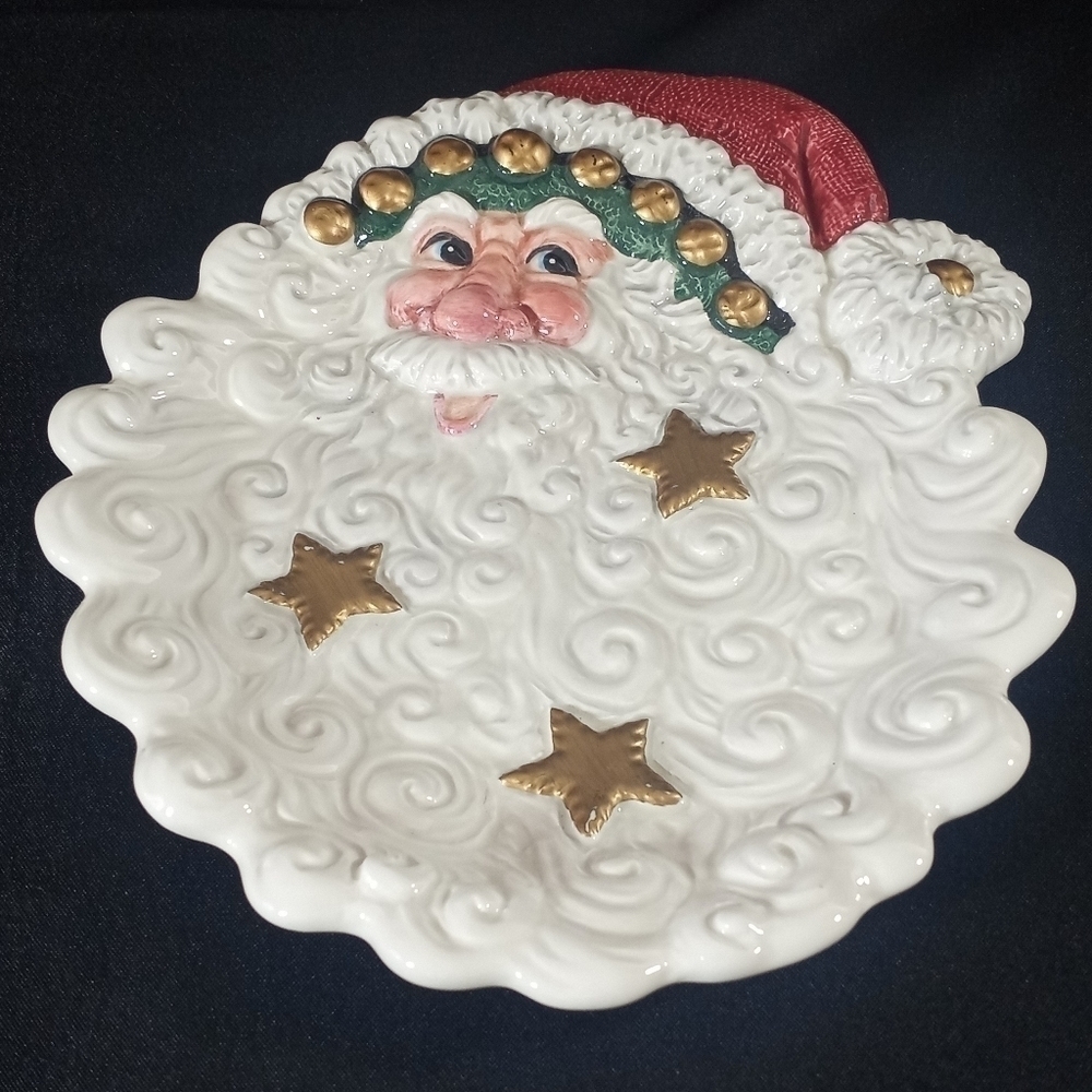 Fitz & Floyd Essentials Santa Claus Christmas Wall Decor or Cookie Plate